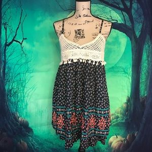 Entro sz L boho dress knit bust spaghetti strap